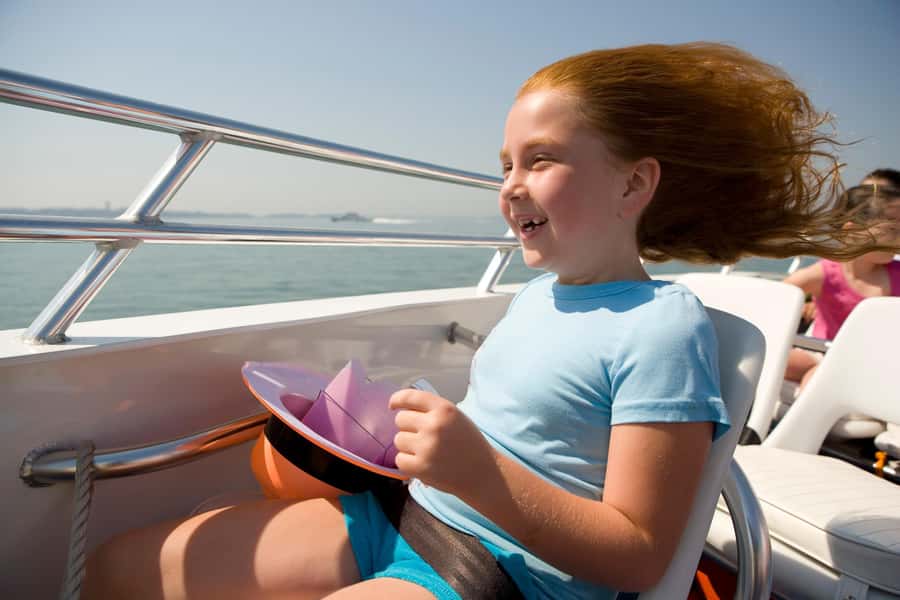 Boston: City Cruises Harbor Codzilla High Speed Thrill Boat - The safety briefing is part of the experience