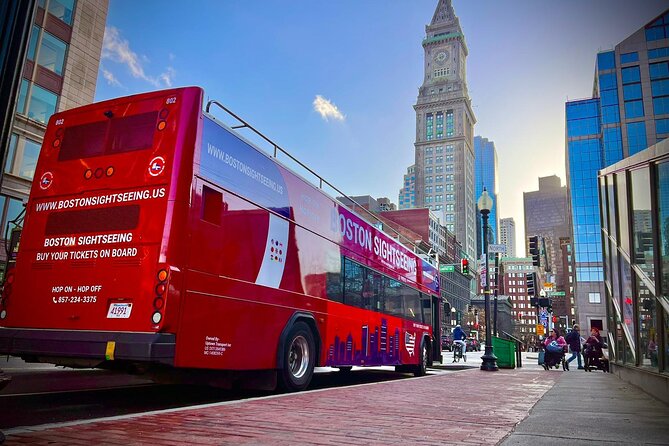 Boston Sightseeing Single Ride Pass With Double Decker Tour Bus - Trinity Church and a view toward Fenway Park