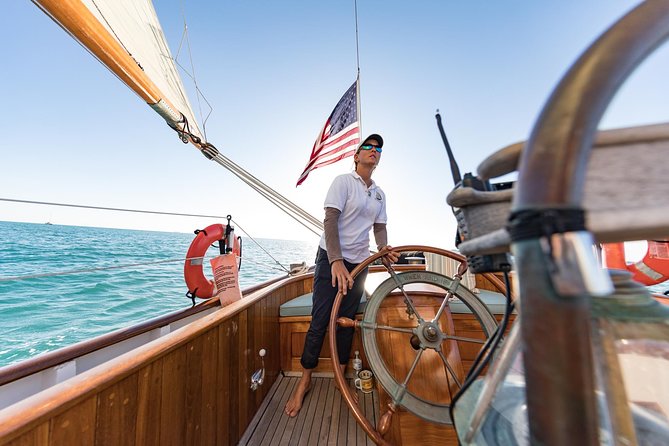 Sailing on Historic Schooner Yacht in Salem, MA - Sunset light, open water, and the onboard bar