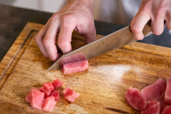 Sushi Making Class at a Local Brewery in Boston - The spicy tuna uramaki takes more care