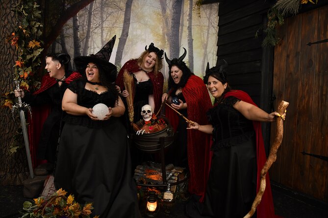 Witch Costume Photo Shoot - Olde Salem Village theatrical set - Working with the photographer