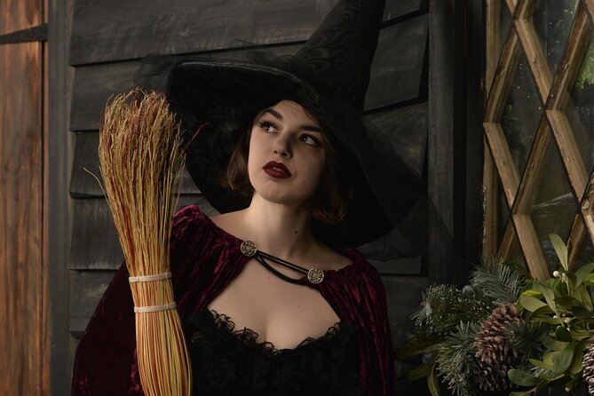 Witch Costume Photo Shoot - Olde Salem Village theatrical set - The photo reveal and digital files