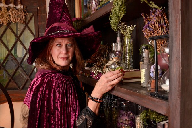 Witch Costume Photo Shoot - Witch Cottage theatrical set - A theatrical Salem souvenir, not a history lesson