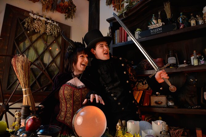 Witch Costume Photo Shoot - Witch Cottage theatrical set - The first 10 to 15 minutes: choosing your witch